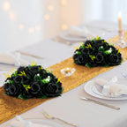Blosmon Flower Balls Wedding Rose Centerpieces 10 Pcs Black Fake Flowers Kissing Balls Decor Artificial Floral Arrangements Flow