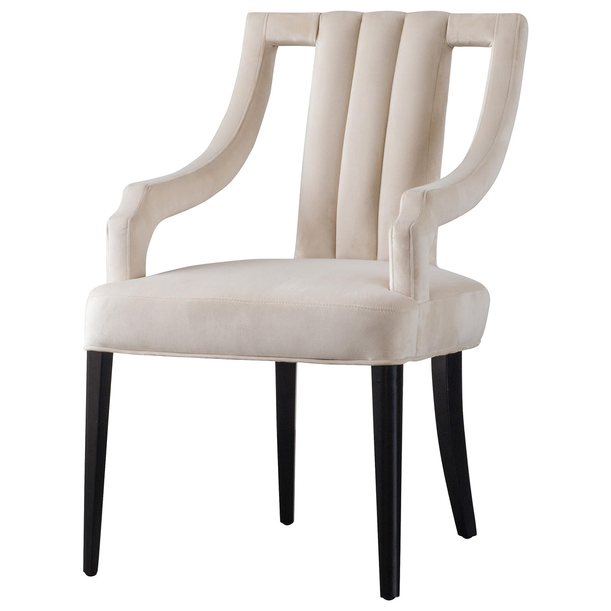 New Pacific Direct Viola Velvet Fabric Klismos Dining Chairs, Dulce Sand