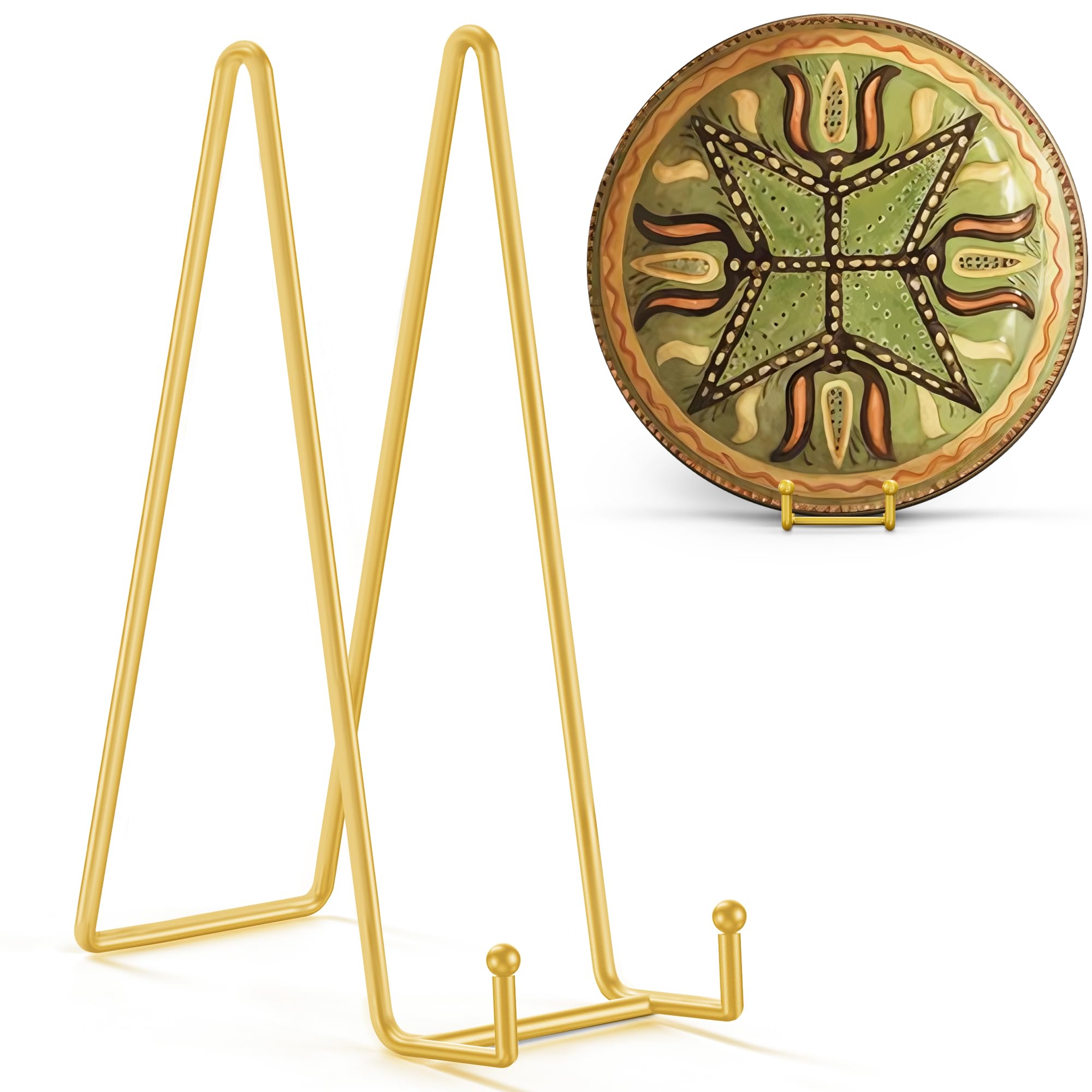 TR-LIFE 12 Inch Large Plate Stands/holder for Display - Metal Picture Frame Holder Stand + Small Easels for Platter, Book, Plaqu