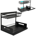 Elivara Under Sink Organizer 2Pack  Pull Out Sliding Storage Rack, LShaped Design For Kitchen & Bathroom Cabinet, HeavyDuty 