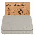 Stone Bath Mat, Diatomaceous Earth Shower Mat, Non-Slip Super Absorbent Quick Drying Bathroom Floor Mat, 2 Pack, Grey White