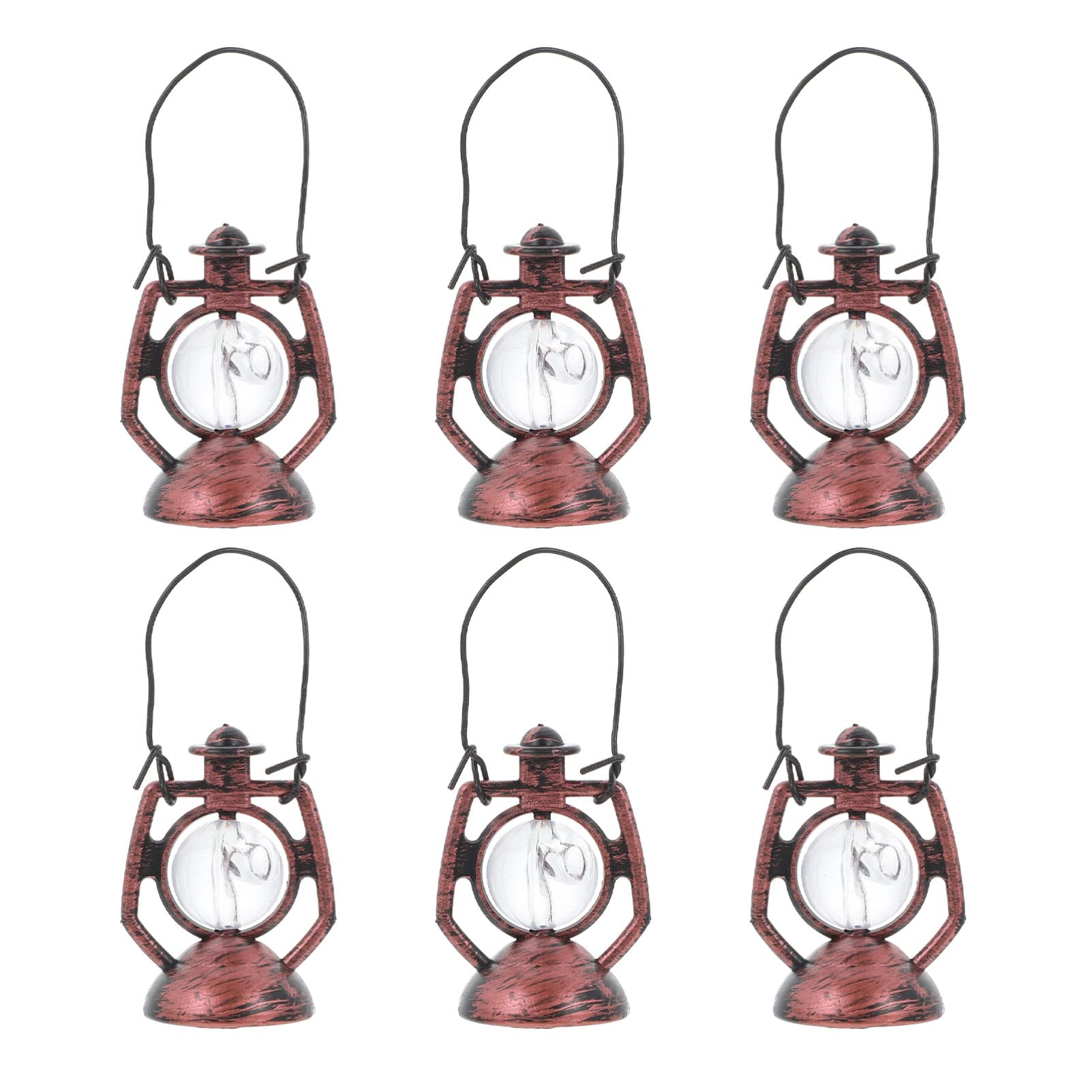Toddmomy Mini Dollhouse Lantern 6Pcs Mini Kerosene Lamp Miniature Lantern Micro Landscape Ornament Mini Lantern for Dollhouse Ac