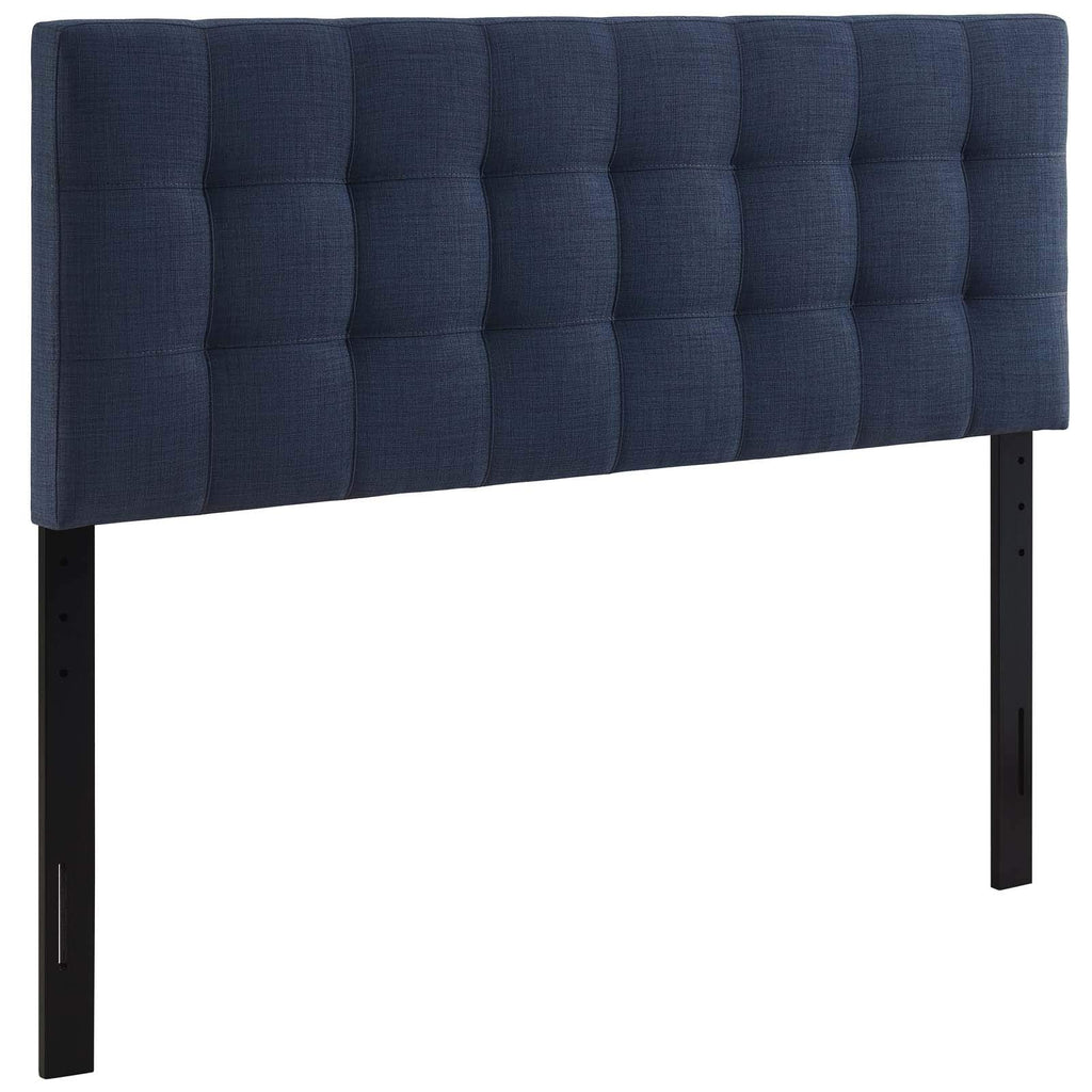 Modway Lily Tufted Linen Fabric Upholstered Full Headboard in Navy