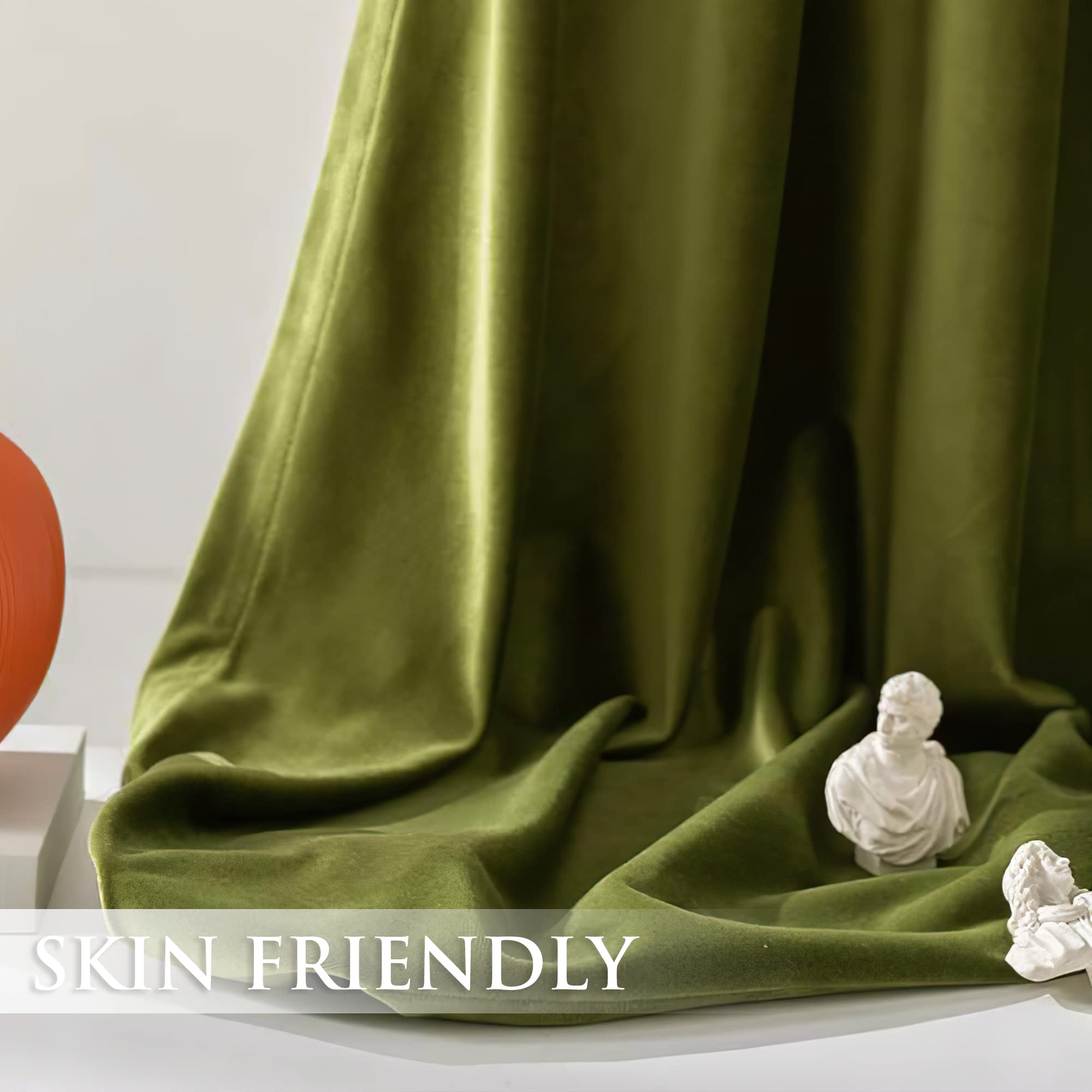 Stangh Olive Green Curtains 108 Inches Long, Super Soft Velvet Luxury Home Decor, Christmas Holiday Backdrops For Party/Living R