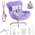 Doll Car Seat Compatible with Bubudoll, Small Seat for 10-17cm Blind Box Toys, Including Air Vent Clip, Desktop Stand, Adjustabl