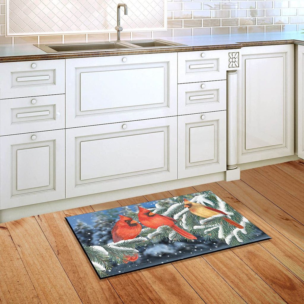 Briarwood Lane Winter Cardinal Trio Doormat Seasonal Birds Indoor Outdoor 30' X 18'