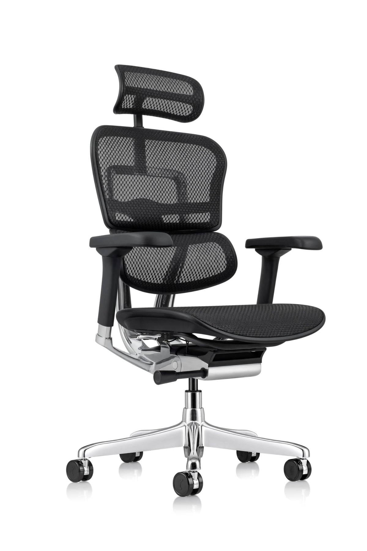 Ergohuman Eurotech Me7Erg Gen2 High Back Mesh Office Chair With Tilt Tension Control, Tilt Lock, Back Angle, Back Height, Synchro Tilt, Seat Height, Seat Depth, And Arm Height Adjustments, Black