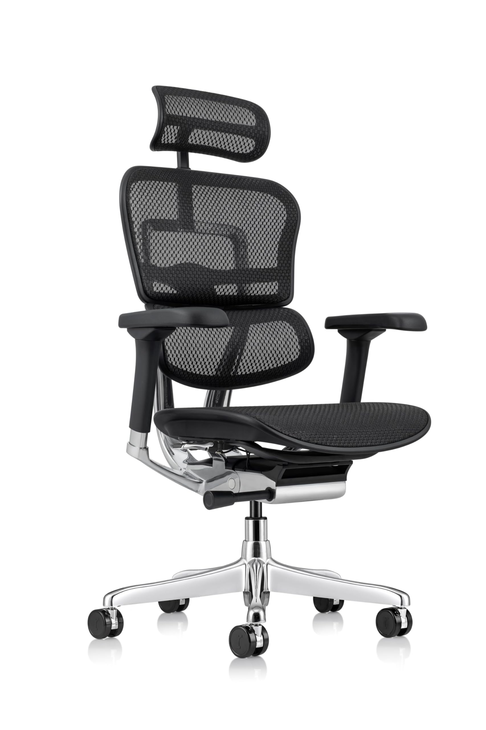 Ergohuman Eurotech Me7Erg Gen2 High Back Mesh Office Chair With Tilt Tension Control, Tilt Lock, Back Angle, Back Height, Synchro Tilt, Seat Height, Seat Depth, And Arm Height Adjustments, Black