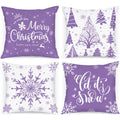 Lanpn Christmas Throw Pillow Covers 18X18 4 Pcs, Merry Christmas Xmas Winter Snowflake Decorative Holiday Cushion Pillow Cases 1