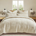 Recyco Luxury Velvet Quilt Queen Size, Ultra Soft Velvet Bedding Sets, Lightweight Quilted Velvet Comforter Set, Channel Stitch