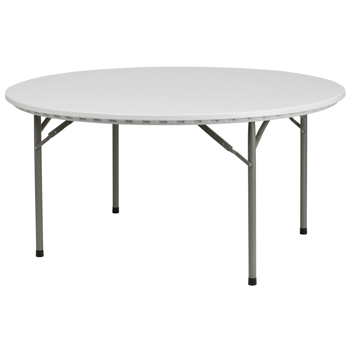 Flash Furniture Kathryn 5-Foot Round Granite White Plastic Folding Table, Commercial Grade Round Table for 8 Guests