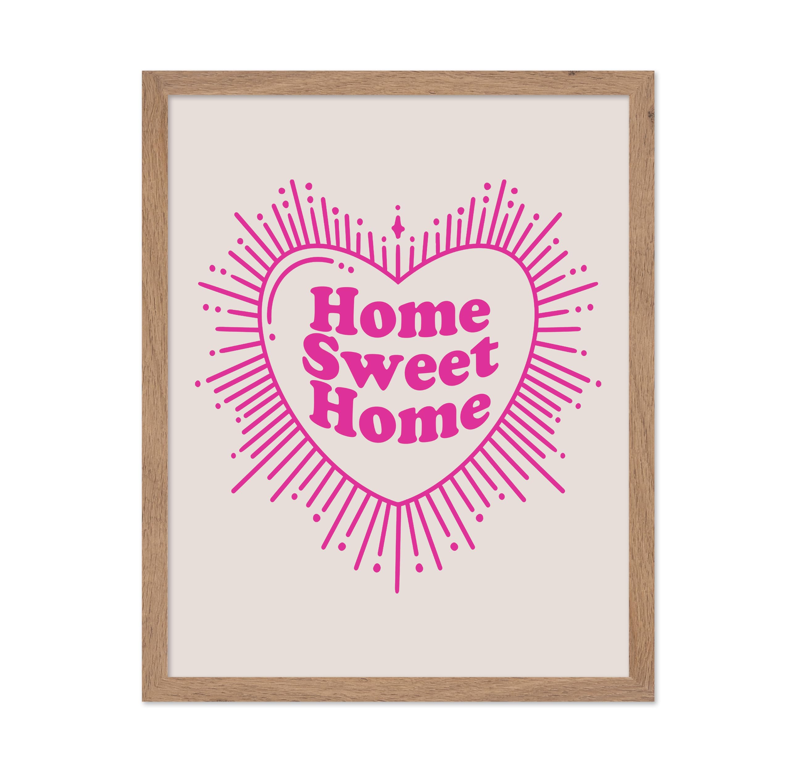 Poster Master Home Sweet Home Poster - Retro Pink Heart Print - Modern Art - Trendy Art - Minimal Art - Gift for Men & Women - G