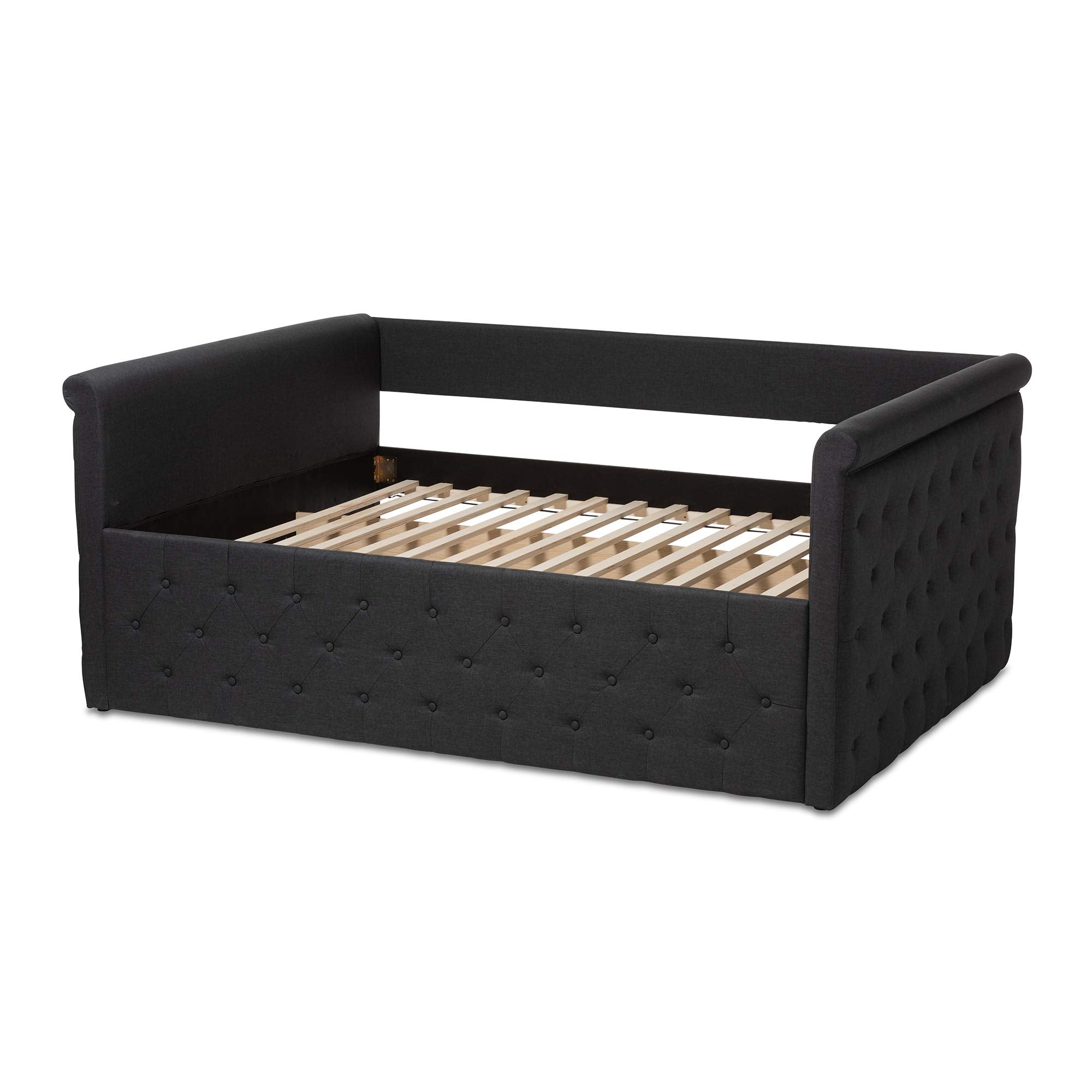 Baxton Studio Amaya Tufted Full Daybed in Dark Grey