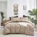 Karever Deep Champagne Comforter Set Dark Champagne Bedding Set Solid Champagne Comforter Set Women Soft Champagne Bedding Men B