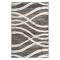 SAFAVIEH Adirondack Collection Area Rug - 6 Square, Charcoal & Ivory, Modern Wave Distressed Design, Non-Shedding & Easy Care, 