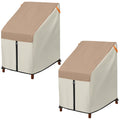 Porch Shield Patio Stackable Chair Covers - Waterproof Outdoor Stack Of Chair Cover 2 Pack - 27W X 33D X 46H Inch, Light Tan & K