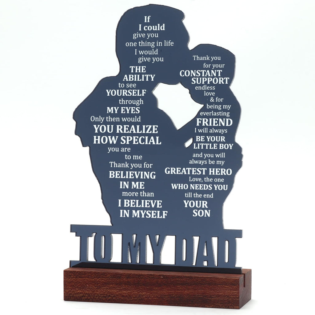 Dad Gifts for Fathers Day from Son, Birthday Gifts for Dad from Son, Fathers Day Sign Gifts for Dad from Son, Acrylic Hug Sign