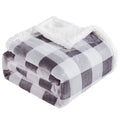 Touchat Sherpa Plaid Throw Blanket, Fuzzy Fluffy Soft Cozy Blanket, Twin Size Plush Fleece Flannel Plush Microfiber Blanket For