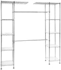 Amazon Basics Expandable Adjustable Metal Hanging Storage Organizer Rack Wardrobe with Shelves, 57-80 x 14 x 72 inches (LxWxH), 