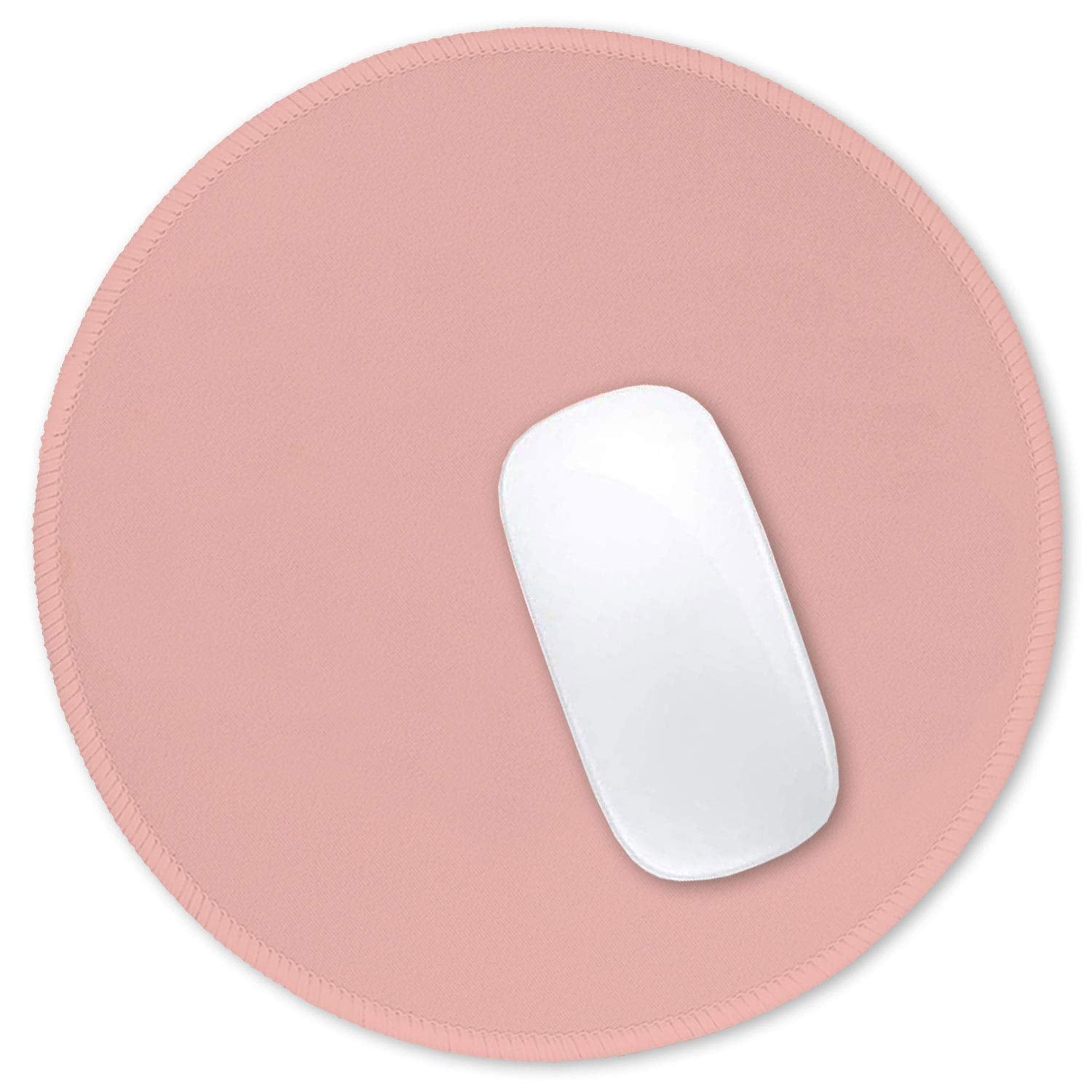 Hsurbtra Mouse Pad, Premium-Textured Small Round Mousepad 8.7 X 8.7 Inch Warm Pink, Stitched Edges Anti-Slip Waterproof Rubber M