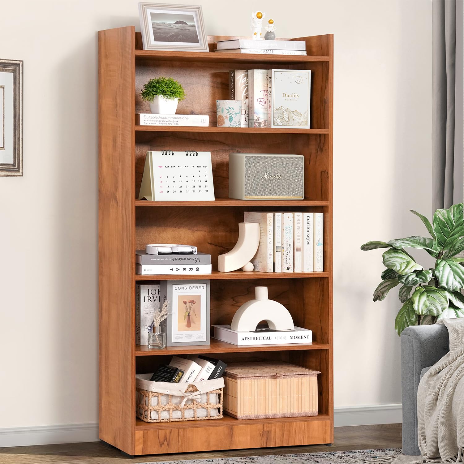 About Space Bookshelf For Home  6 Tier Book Rack For Study Room | Open Book Shelf For Office, Library, Bedroom, Living Room  E