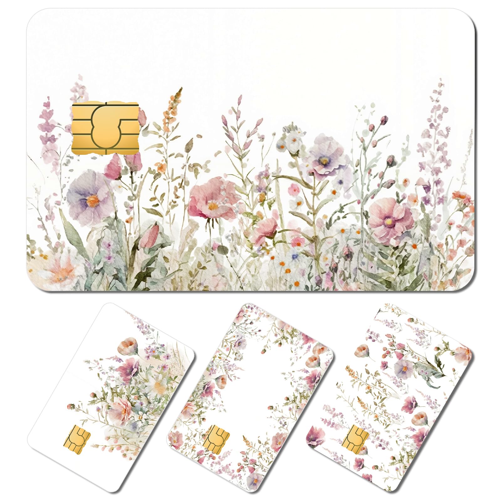Honoson 16 Pcs Credit Card Skin Cover Set Debit Card Stickers Elegant Waterproof PVC ID Cover Anti-wrinkling for Transportation 