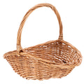 Kisangel Wicker Picnic Basket with Handle, 8.66 x 7.07 x 7.87in Wicker Flower Basket Small Storage for Weddings, Garden Home Fru