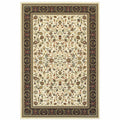 HomeRoots 509112 10 x 13 ft. Ivory & Black Oriental Power Loom Stain Resistant Rectangle Area Rug