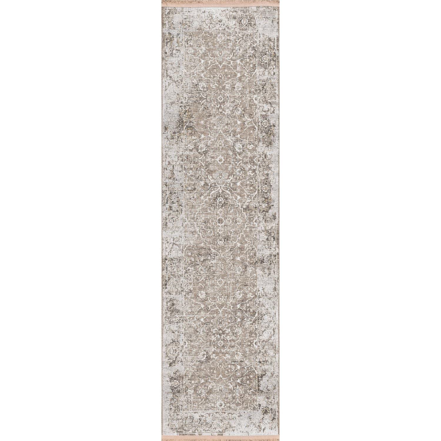 Marbella Mb2 Taupe Traditional Rug Runner 2' 3" X 10'