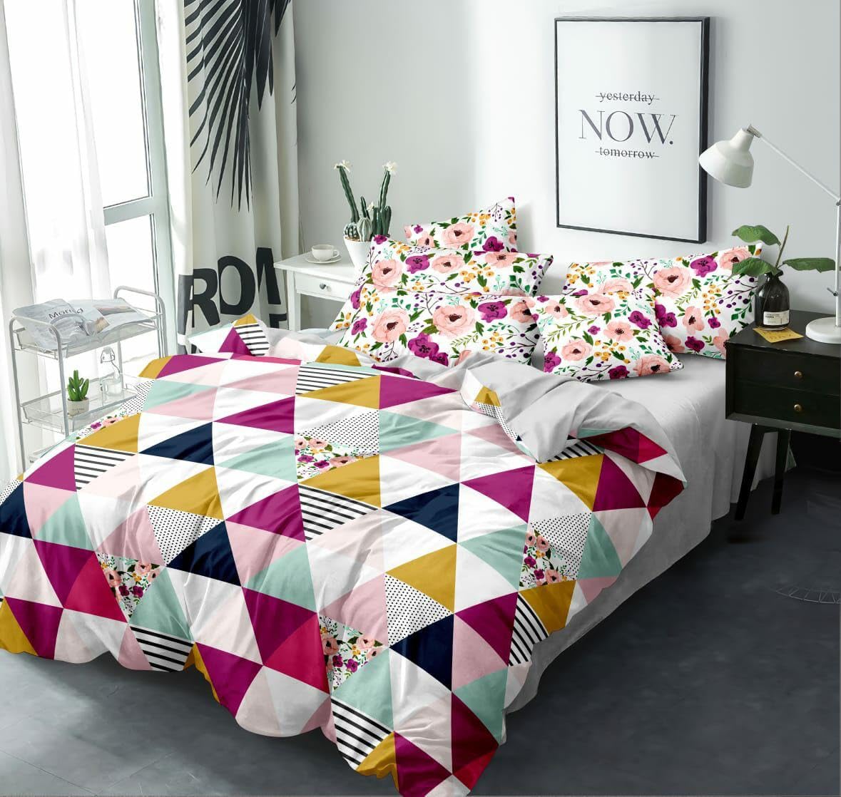 Goldzen Super Soft Glace Cotton King Size Ac Comforter Ii Blanket Ii Duvet For Double Bed With 1 Flat Double Bedsheet And 2 Pill