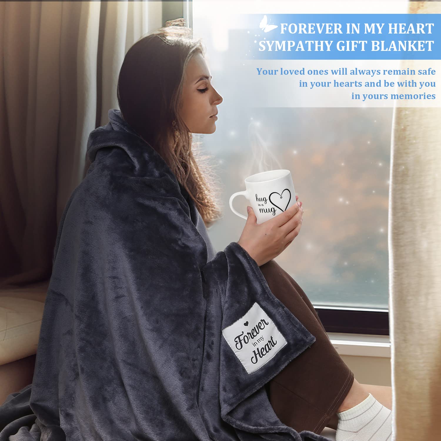 Condolences Gift Basket For Loss, Sympathy Gift Baskets, Bereavement Memorial Gifts For Funeral, Sorry For Your Loss Of Mom Dad