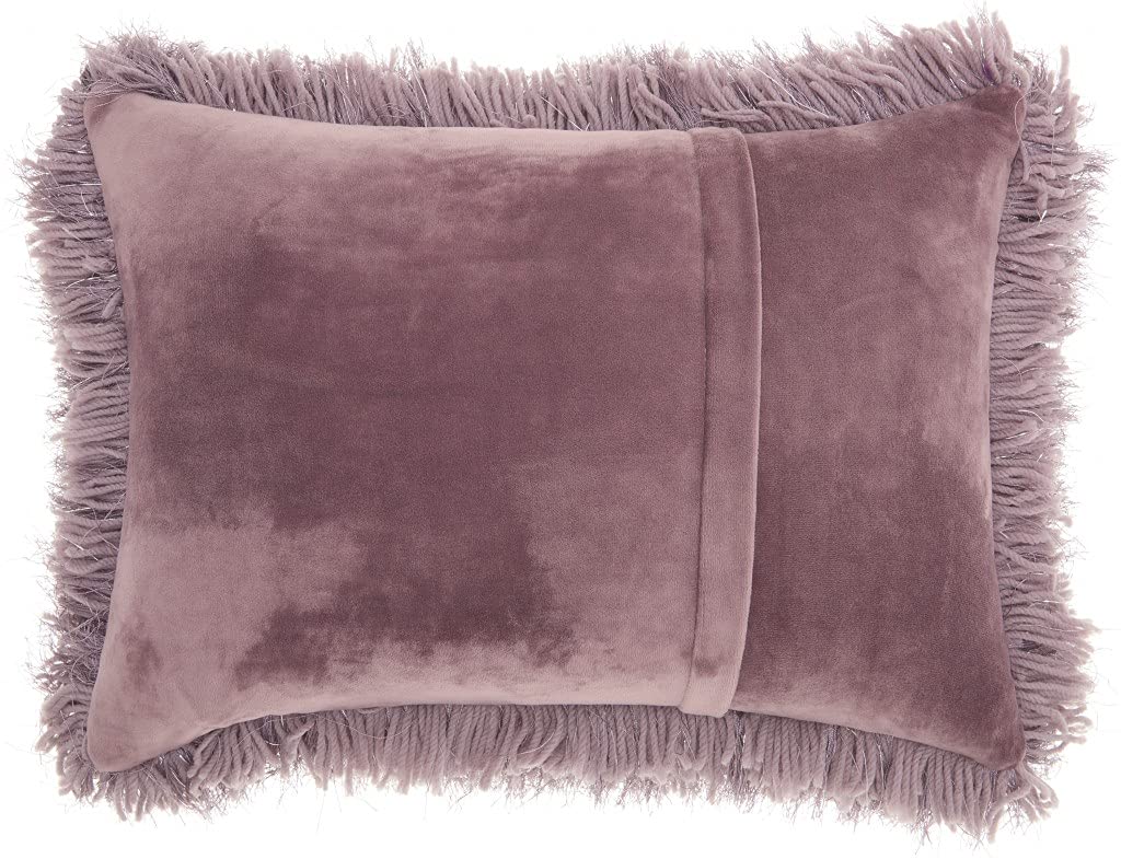 HomeRoots 100% Polyester Lavender Super Shaggy Throw Pillow