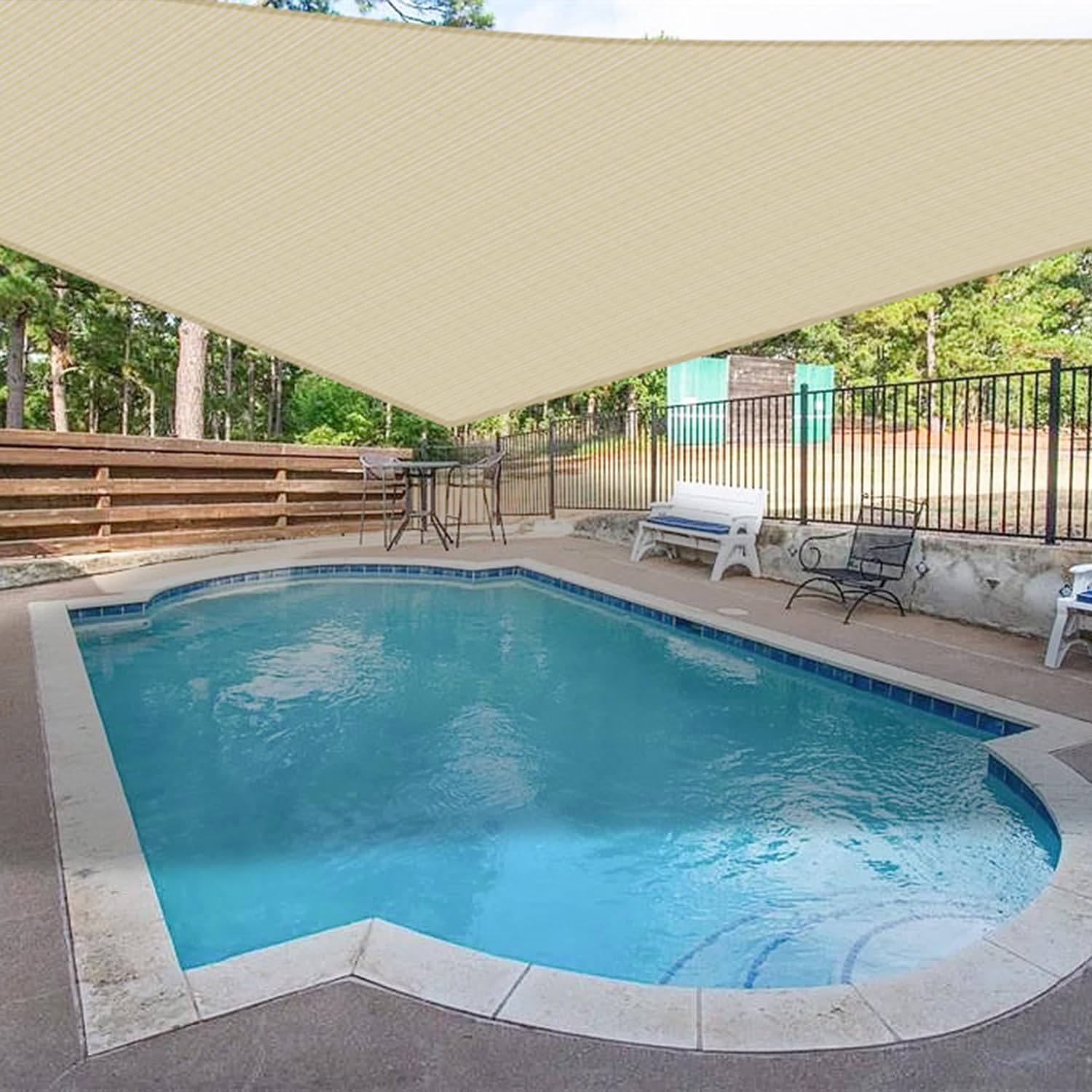 Windscreen4Less 5' X 17' X 17.7' Sun Shade Sail Right Triangle Outdoor Canopy Cover Uv Block For Backyard Porch Pergola Deck Gar