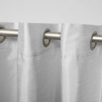 Exclusive Home Chateau Striped Faux Silk Grommet Top Curtain Panel Pair, 54'X96', Navy/Grey