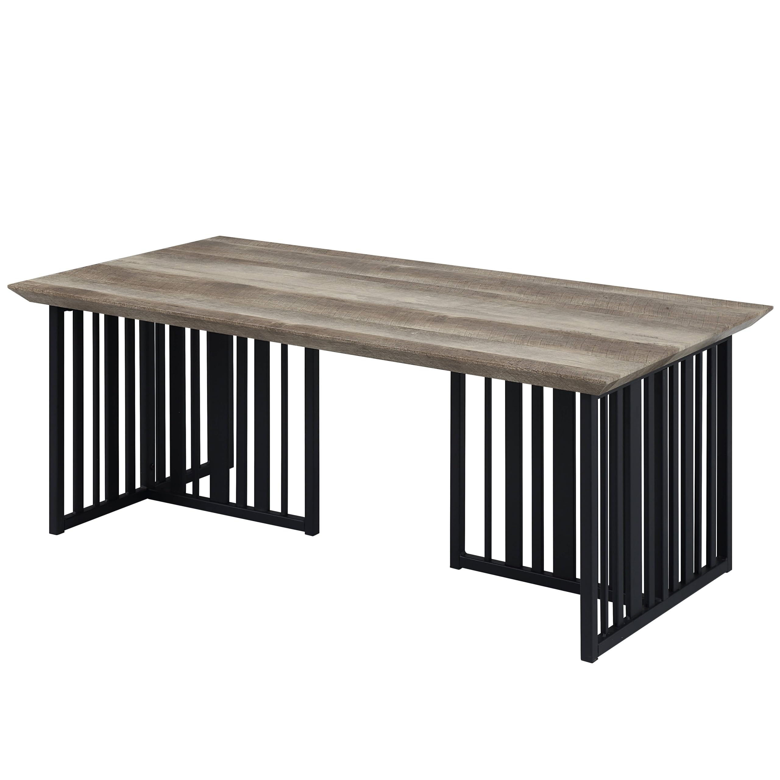 Acme Furniture Zudora Rectangular Wood & Metal Coffee Table in Antique Oak/Black
