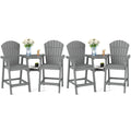 Foowin Tall Adirondack Chairs Set Of 4,Recycled Poly Balcony Chair With Double Connecting Tray Patio Stools Weather Resistant Fo