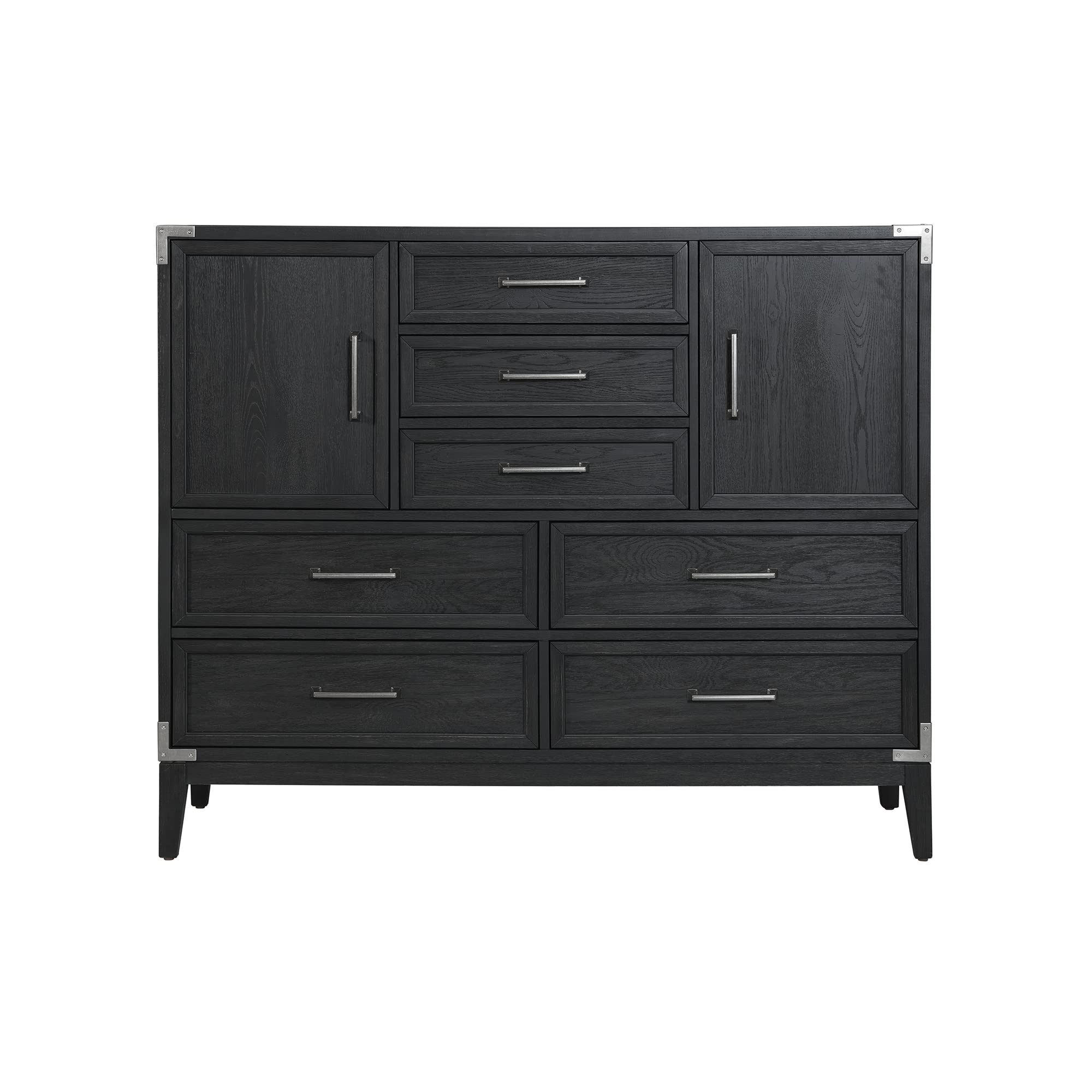 Intercon Laguna 60&quot; Wide Bedroom Master Chest with 7 Drawers, Weathered Steel Furniture