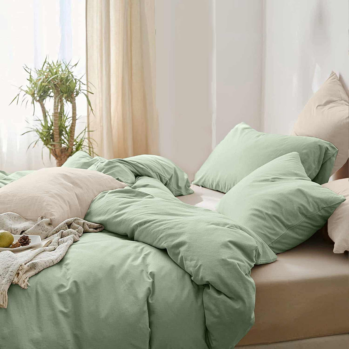 Etdiffe Twin/Twin Xl Size Comforter Set, 2 Piece Aesthetic Modern Bedding Set - Soft & Lightweight All Season Microfiber Down Al