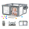 CAPAKIDS Foldable Baby Playpen 50x50 with Mat, Out-of-The-Box Ready Playpen for Babies and Toddlers, Portable Play Yard with Bre