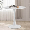 Rongbuk Round Dining Table,31.5   Kitchen Table For 2-4 People,Mdf Table Top With Metal Pedestal Base,Tulip Design For Kitchen,D