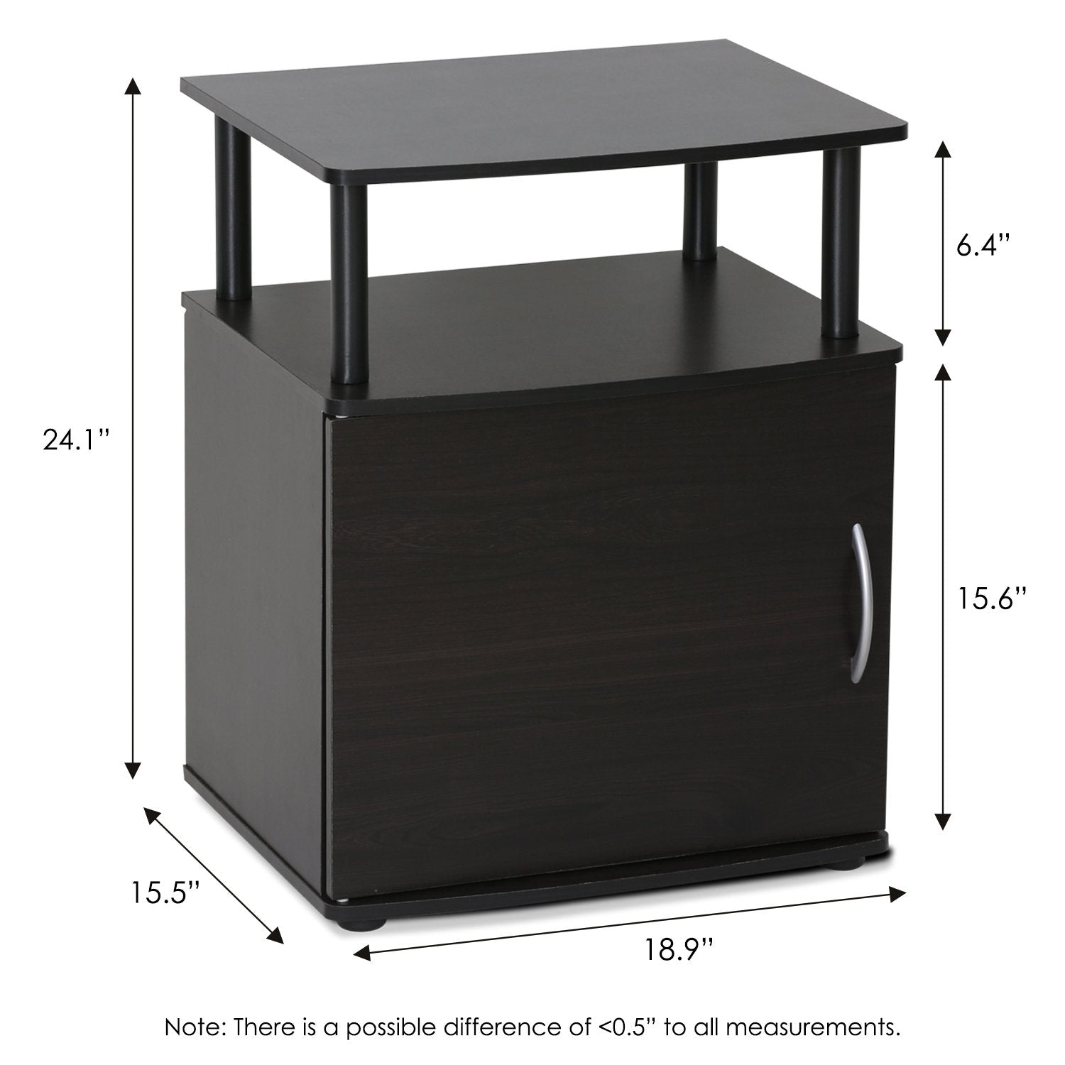 Furinno Jaya End Table, One, Black Wood