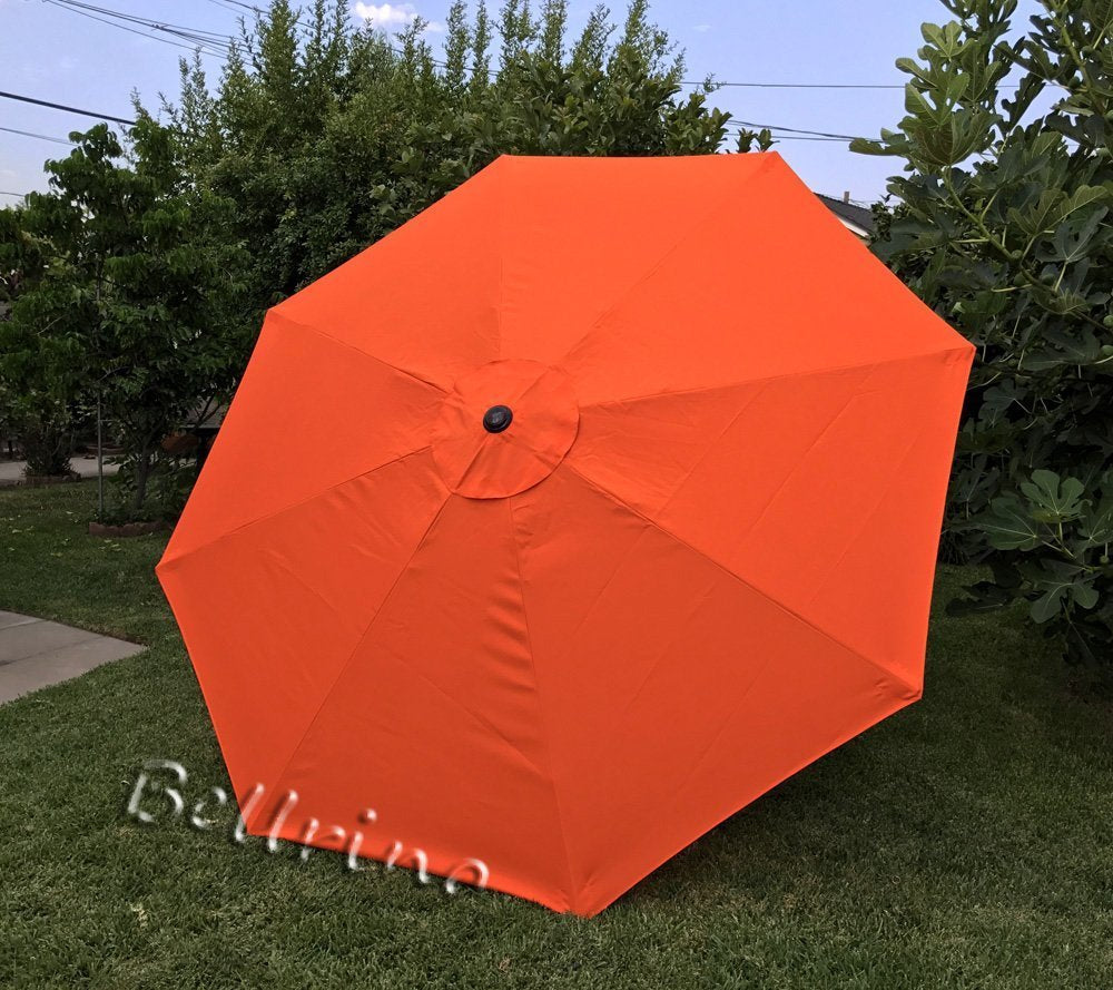 BELLRINO DECOR Replacement STRONG AND THICK Umbrella Canopy for 9ft 8 Ribs (Canopy Only) (TANGO ORANGE)