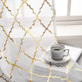 Kotile White Sheer Curtains 96 Inch Length - Gold White Sheer Curtains Metallic Gold Moroccan Curtains For Bedroom Rod Pocket Qu