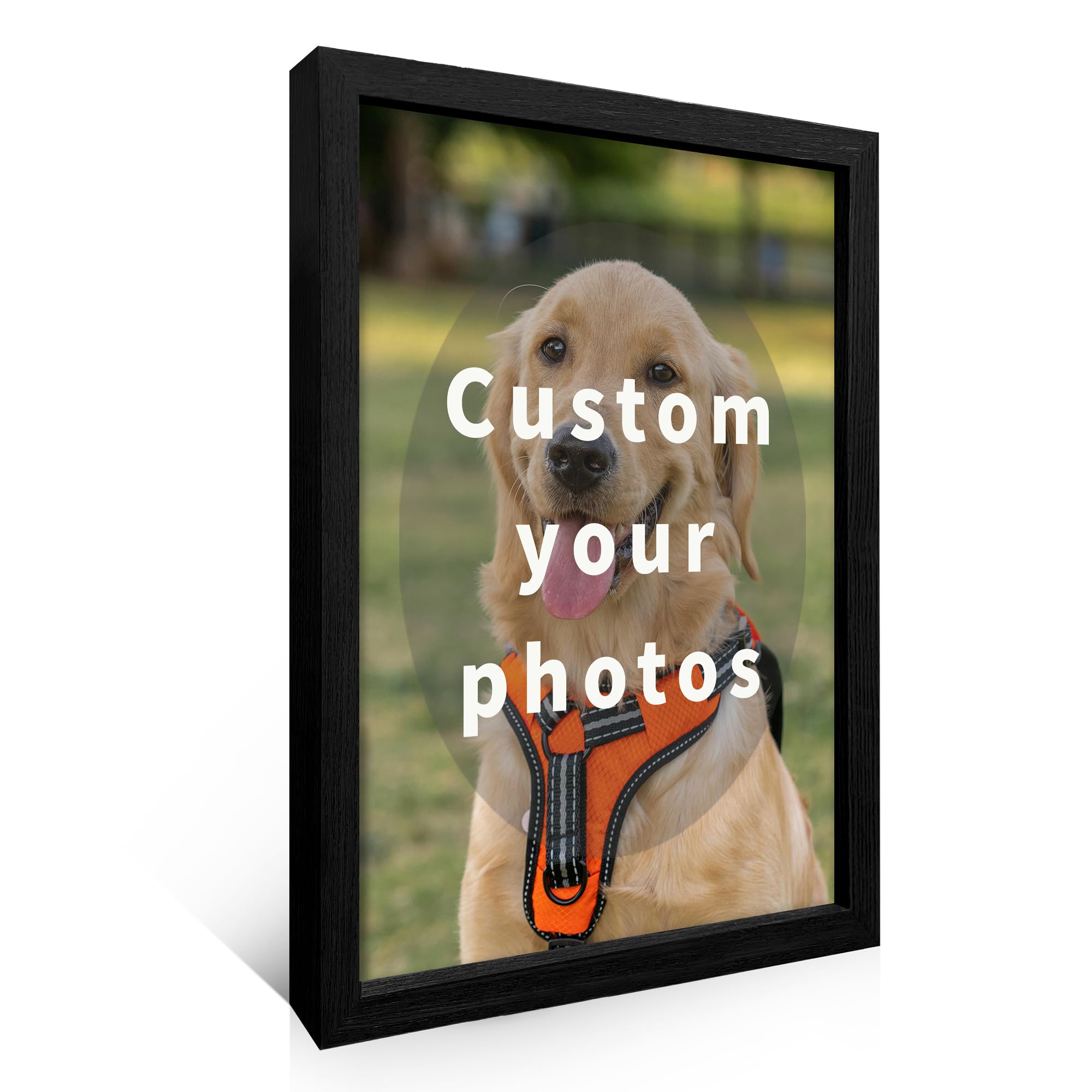 Framed Custom Canvas Prints with Your Photos Personalized Photo to Canvas Print Gifts for Couples Friends Family Baby Pets 18X24