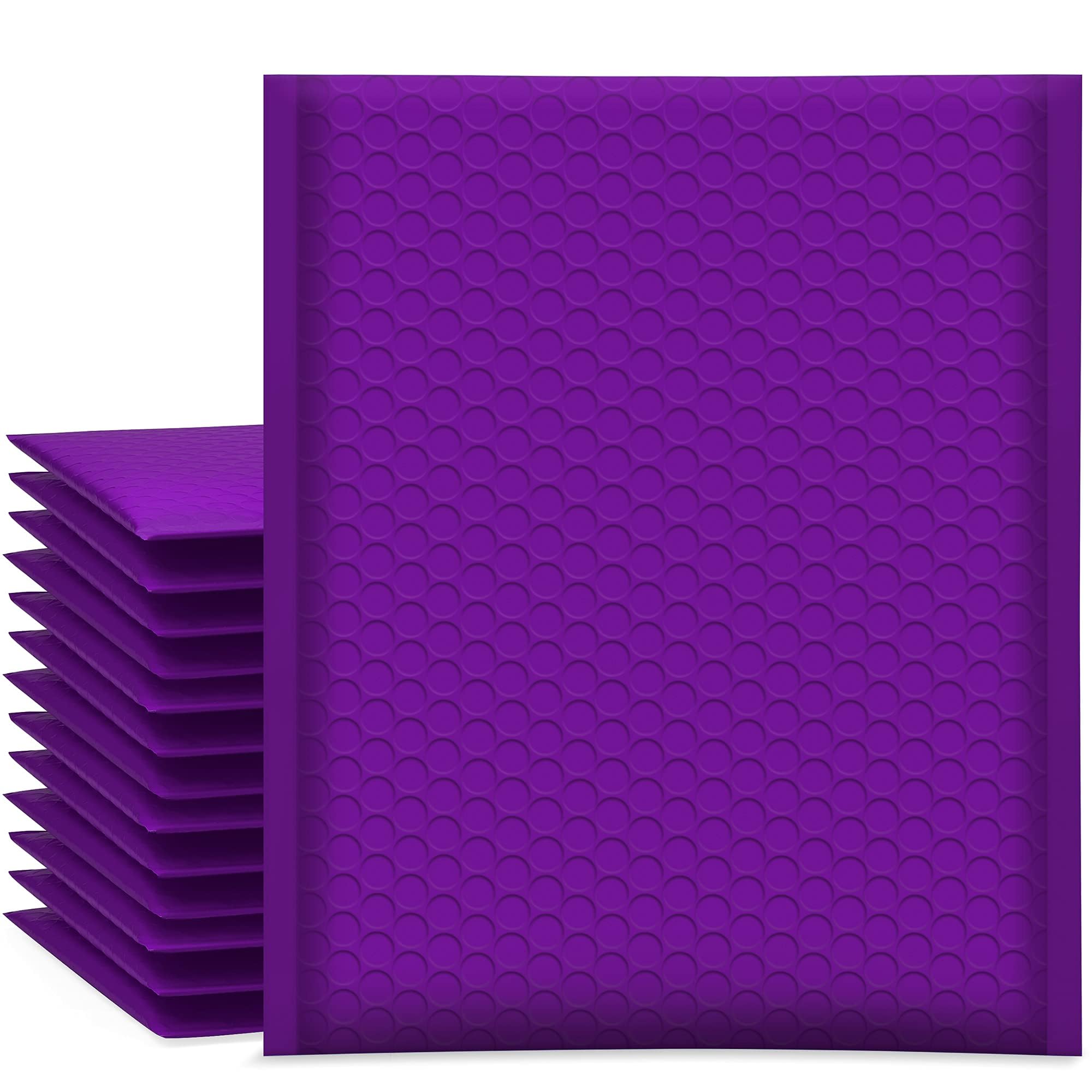 Ucgou Bubble Mailers 8.5X12 Inch Purple 25 Pack Poly Padded Envelopes #2 Medium Mailing Opaque Packaging Postal Self Seal Waterp