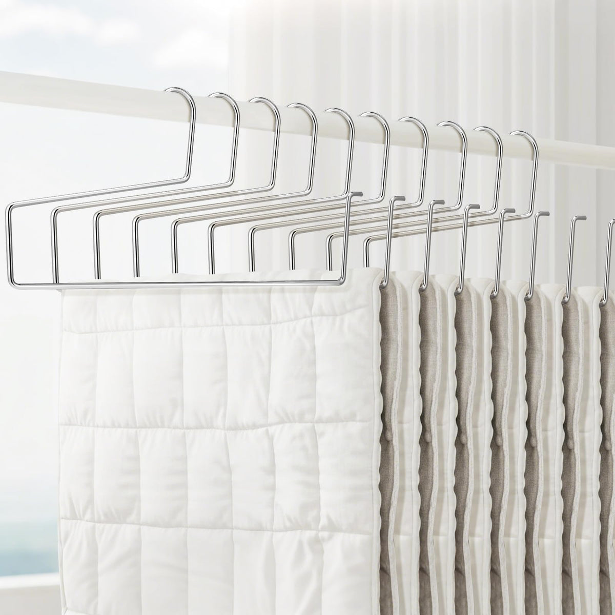 Cinnvoice 10 Pcs Blanket Hangers 21 Inch Heavy Duty Quilt Hanger
