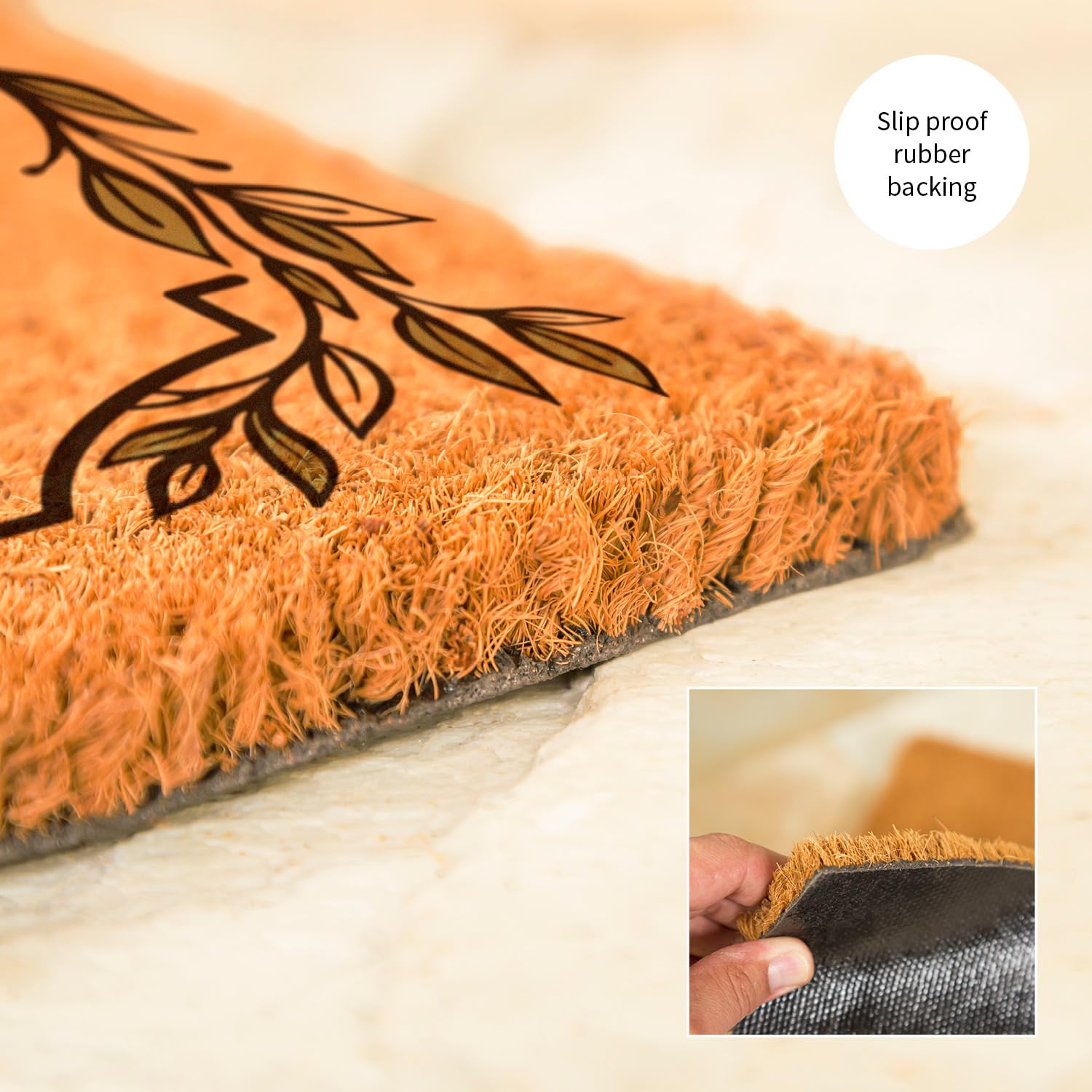 Evergreen Monogram Coir Doormat | Letter K | Front Door Mat For Outdoor Indoor Entrance | 28X16 Inches | Non-Slip Backing Doorwa