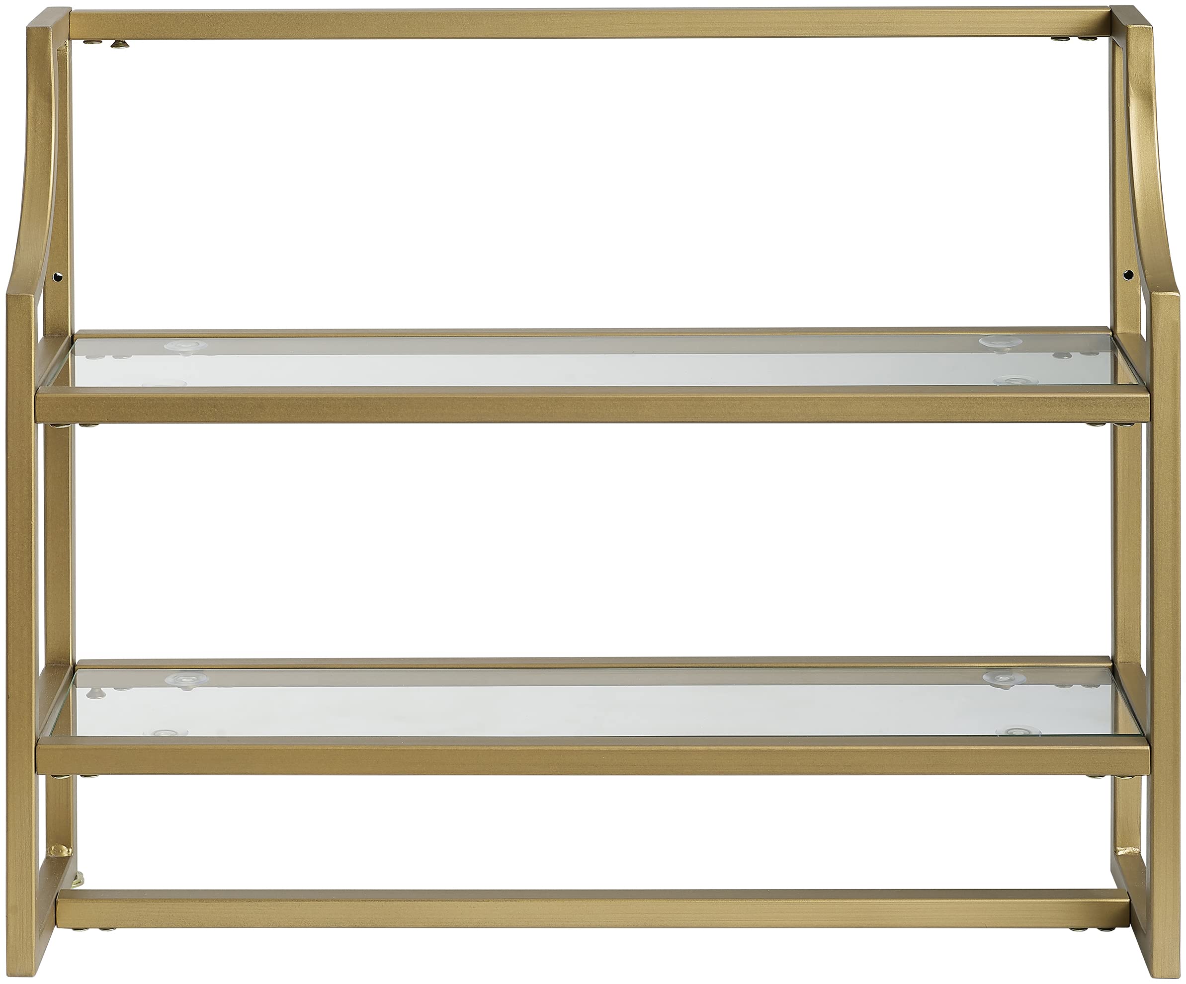 Crosley Furniture Aimee Wall Mounted Bathroom Storage Shelf with Towel Rack and Shelves, Gold