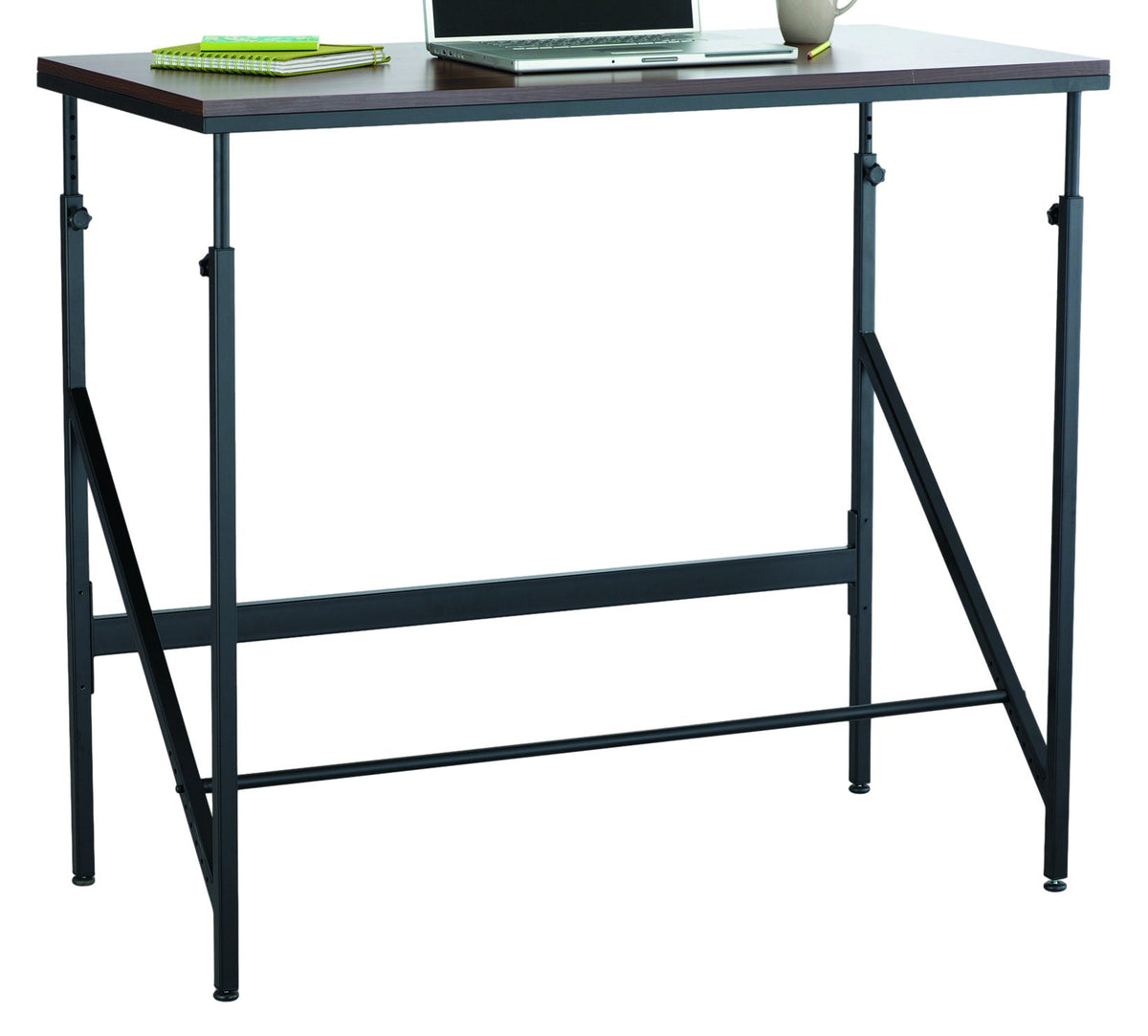 Safco Products Sit/Stand Bi-Level Desk, Walnut/Natural, 48&quot;W x 24&quot;D x 50&quot;H, 1957WL