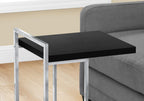 Monarch Specialties I 3640 Accent Table, C-Shaped, End, Side, Snack, Living Room, Bedroom, Metal, Laminate, Black, Chrome, Contemporary, Modern